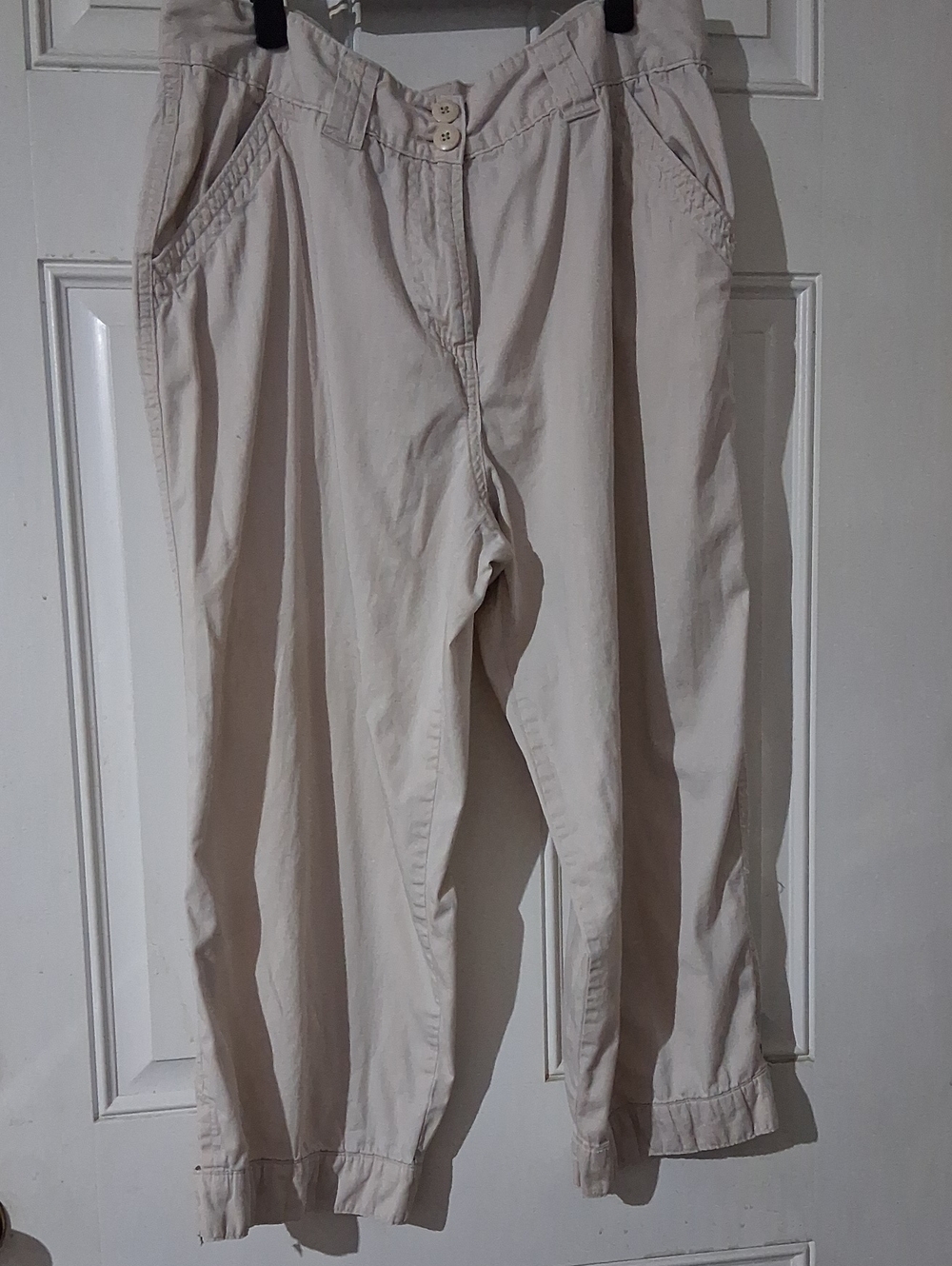 Kim Rogers Cream Casual Cotton Chinos
